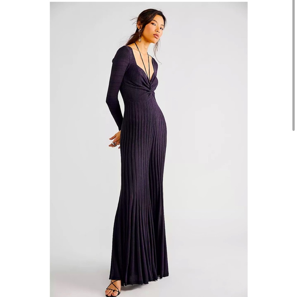 NWOT Free People Lady Luck Purple Jumpsuit